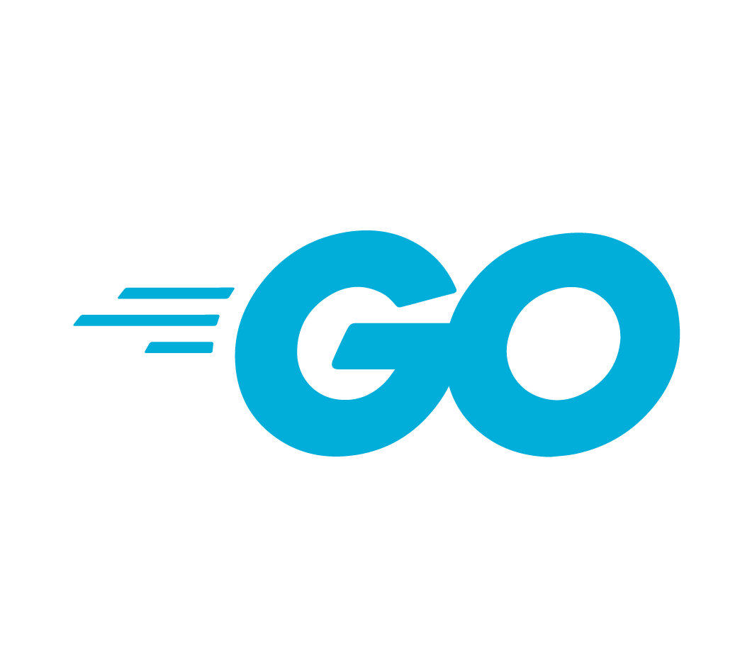 Logo bahasa pemrograman Golang berwarna biru dengan huruf Go